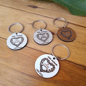 funeral favors for guests,Celebration of life ,personalized Heart keychain,bulk memorial favor,in loving memory favors forever in our hearts