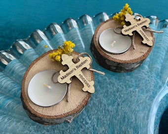 Favores de velas de bautismo hechos a mano, favores de fiesta de bautismo para invitados a granel, regalos de bautismo a granel para invitados, favor de bautismo personalizado, primera comunión