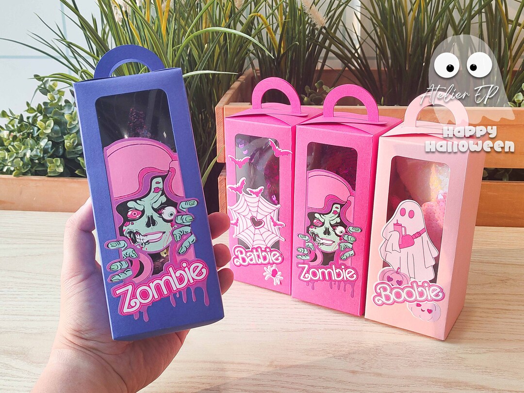 Pink Halloween Treat Box, Zombie Candy Boxes,two Tone Candy Boxes, Pink