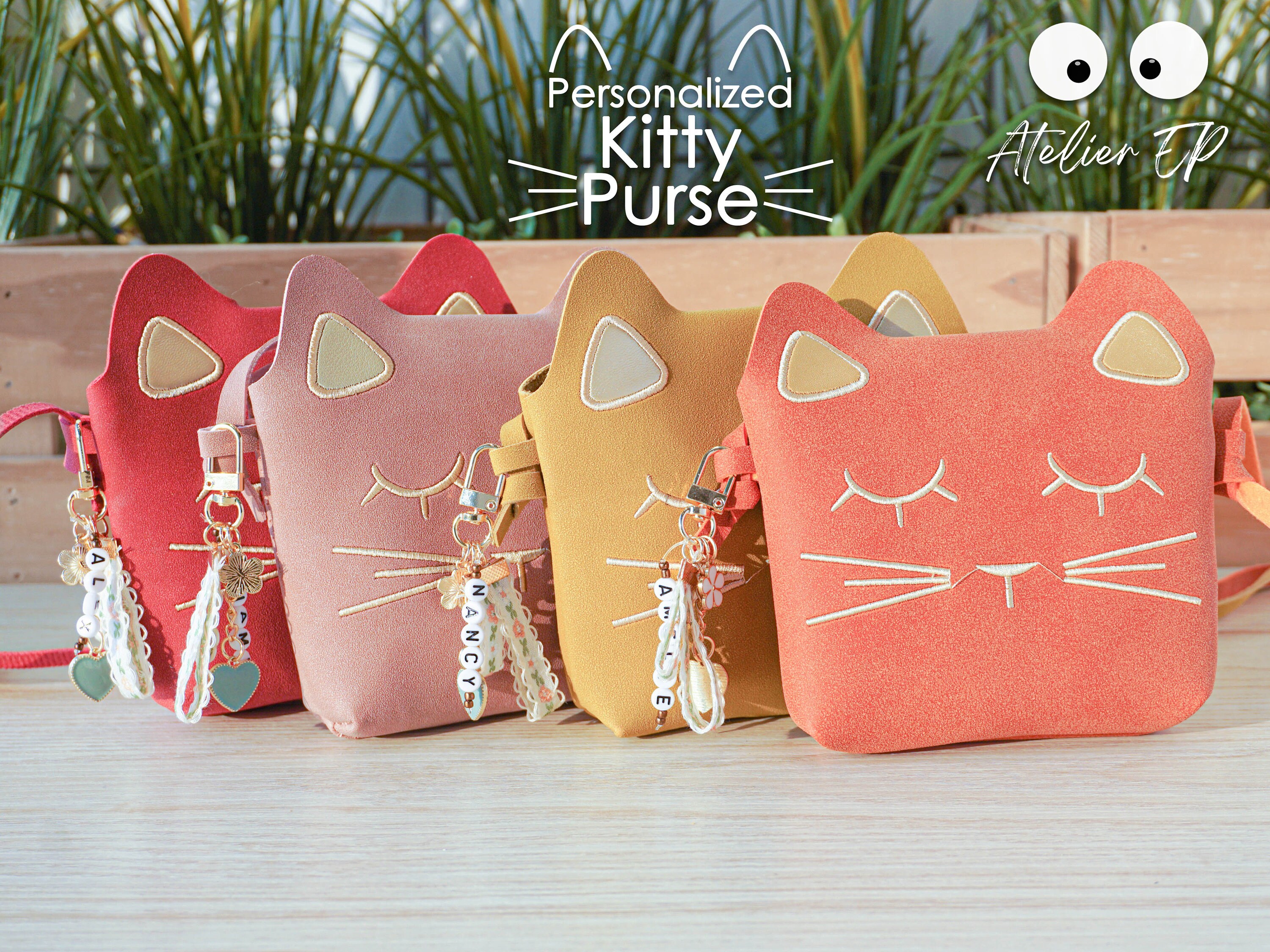 Cute cat purse sale