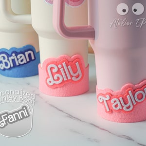 Personalized Pink Stanley Boot ,Stanley 40oz 30oz boot,Tumbler Accessories,Custom Felt boot for Tumbler.