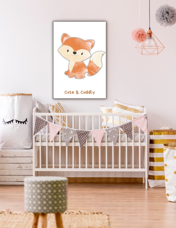 Baby Fox Nursery and Toddler Wall Art Boys Girls Room Wall Art Kids Room Decor Fox Art Decor Nursery Gift Etsy