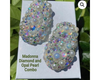 Original© Dexcom G6 Cover Reusable Madonna Pearl opal diamonds wedding prom diabetic jewelry hyperpumpart.com