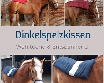 Dinkelspelzkissen, Dinkelspelzkissen für Pferde, Wärmekissen, Wellnesskissen für Pferd, Hund, Katze, Mensch,  in verschiedenen Größen