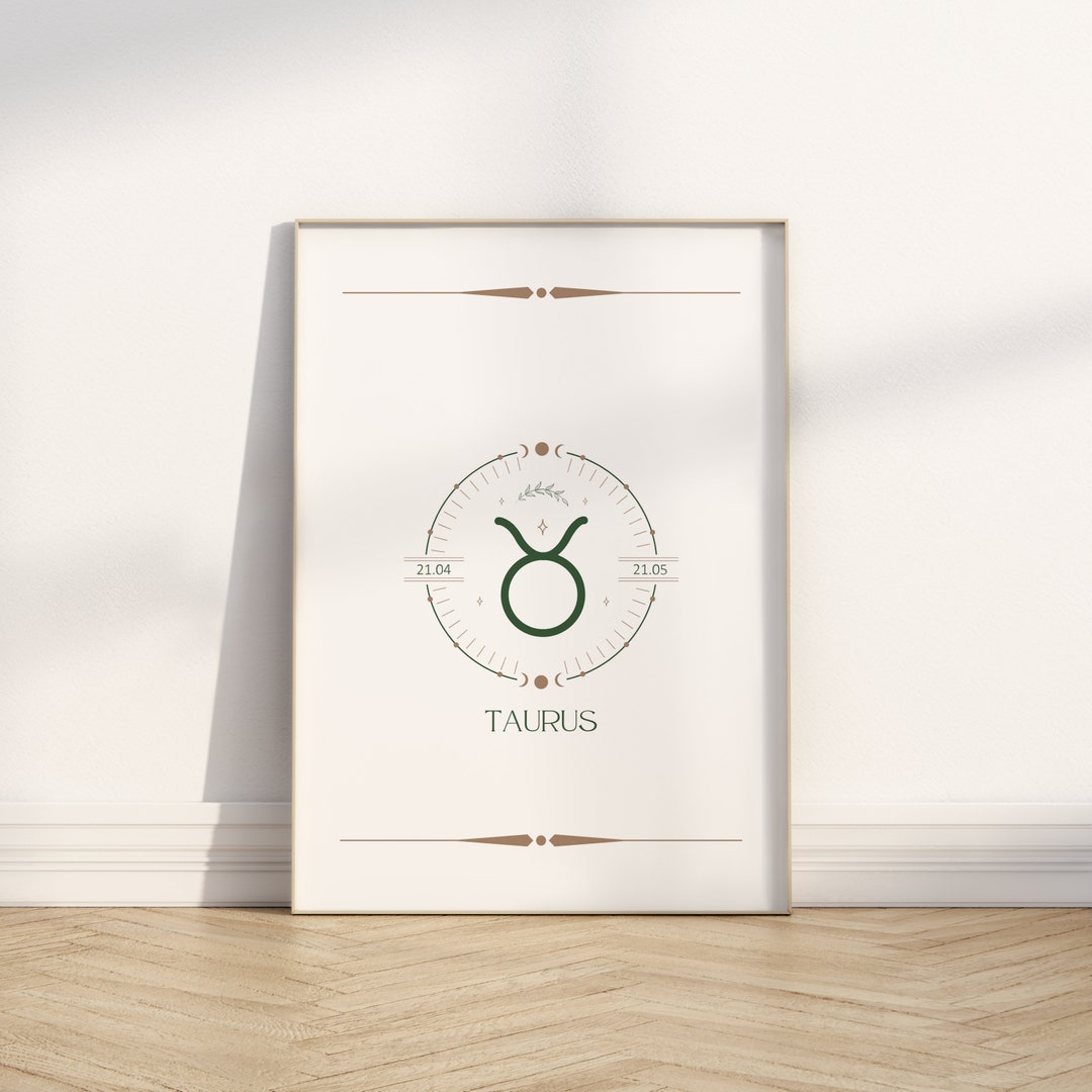 Taurus Zodiac Sign, Taurus Wall Art, Zodiac Printable, Zodiac Horoscope Sign, Astrology Wall