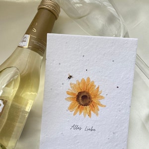 Einpflanzbare Karte mit Wildblumensamen / Geschenkkarte / Karte zum Geburtstag / nachhaltig / recycelbar / umweltbewusste Postkarte
