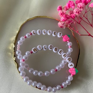 Freundschaftsbänder Lillet und Wildberry Perlenarmband / selbstgemachter Schmuck / Geschenkidee Freundin Bild 1