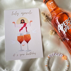 Geburtstagskarte Aperol Spritz - HOLY APEROLI / Geschenkkarte / Karte zum Geburtstag / Aperol Spritz Geschenkidee / Aperol Karte