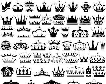 Crown design illustration set, clipart , Instant Download , Digital Download