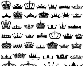 Crown design illustration set, clipart , Instant Download , Digital Download