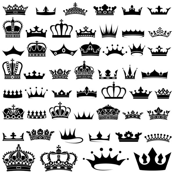 Crown design illustration set, clipart , Instant Download , Digital Download