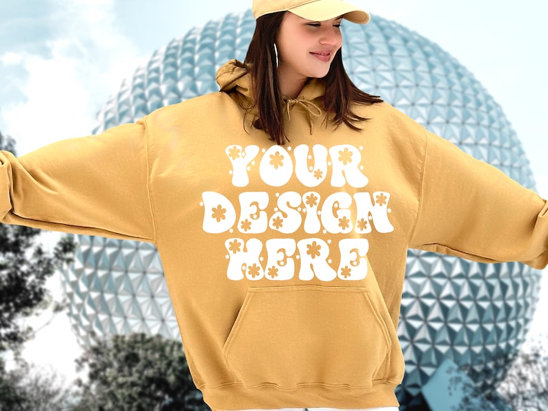 Gildan Hoodie (Style G1850) - Gold Color, XX-Large - Basic Heavyweight Pullover For Men & Women - View #2
