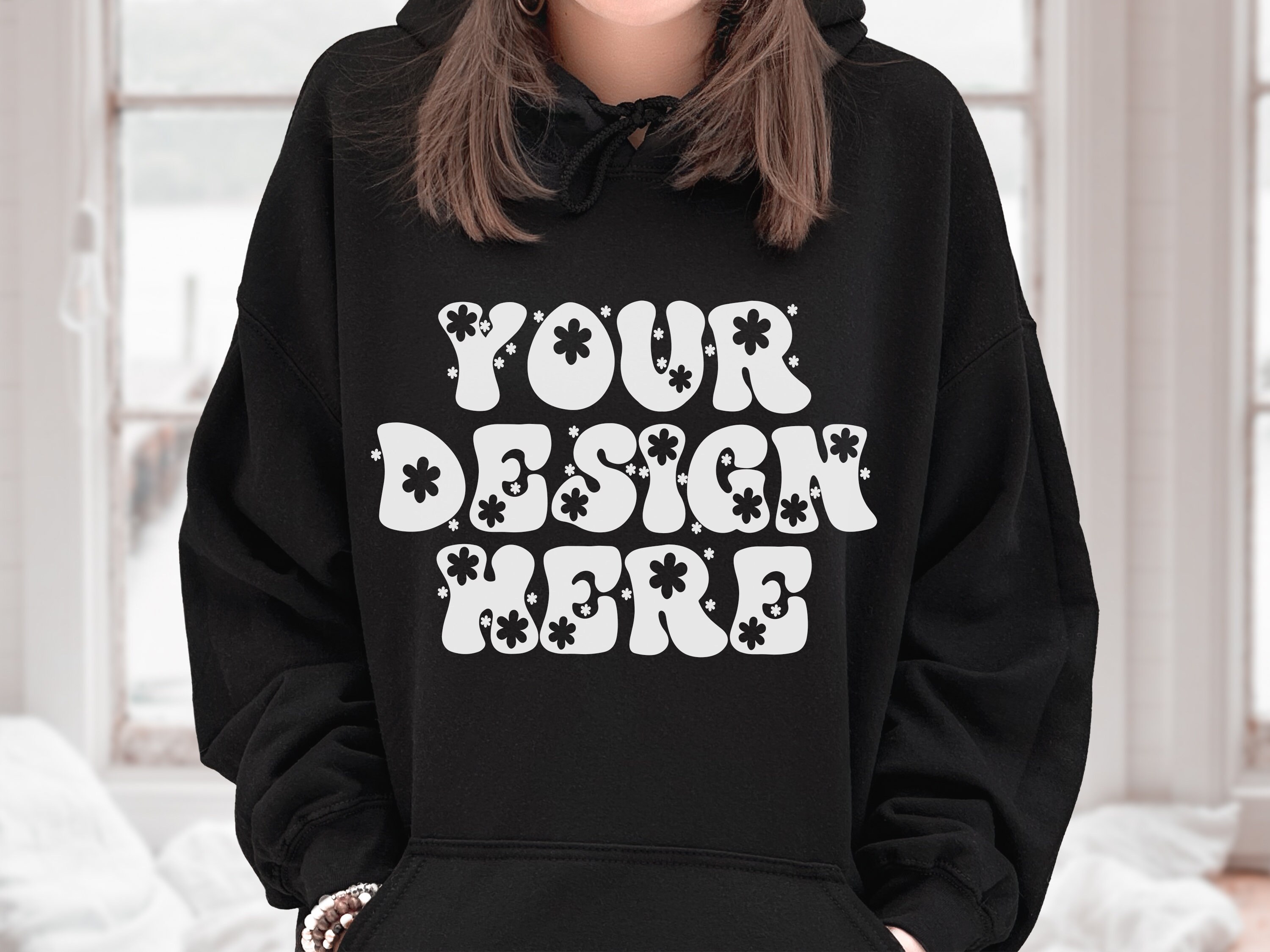 Black Hooded Sweatshirt Template