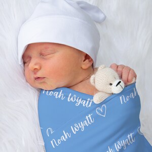 Personalized Swaddle Name Swaddle Newborn Boy Swaddle Blanket Custom Baby Swaddle Baby Boy Swaddle Baby Shower Gift Hospital Swaddle
