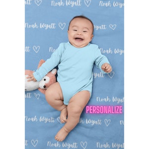 Manta personalizada con nombre de bebé Minky de peluche, manta personalizada con nombre, manta de regalo, manta de bebé, manta para chico, regalo personalizado