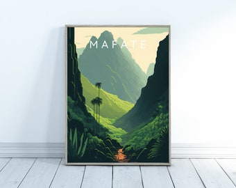 Poster mural minimaliste vintage de Mafate