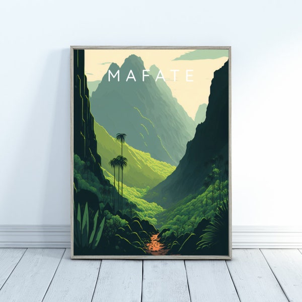 Poster mural minimaliste vintage de Mafate