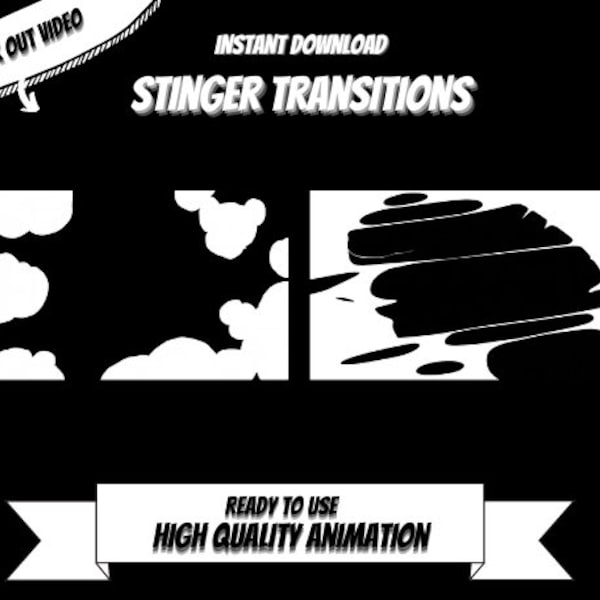 Black and White Streaming Transitions *Best Quality (4k)* [Made For All Platforms] + *Easy integration* Explosion and Expanding Transitions