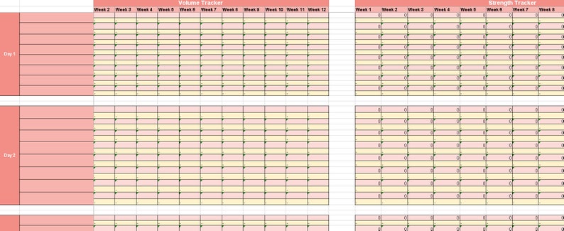 Pink Workout Planner Excel Template Pink Fitness Workout - Etsy