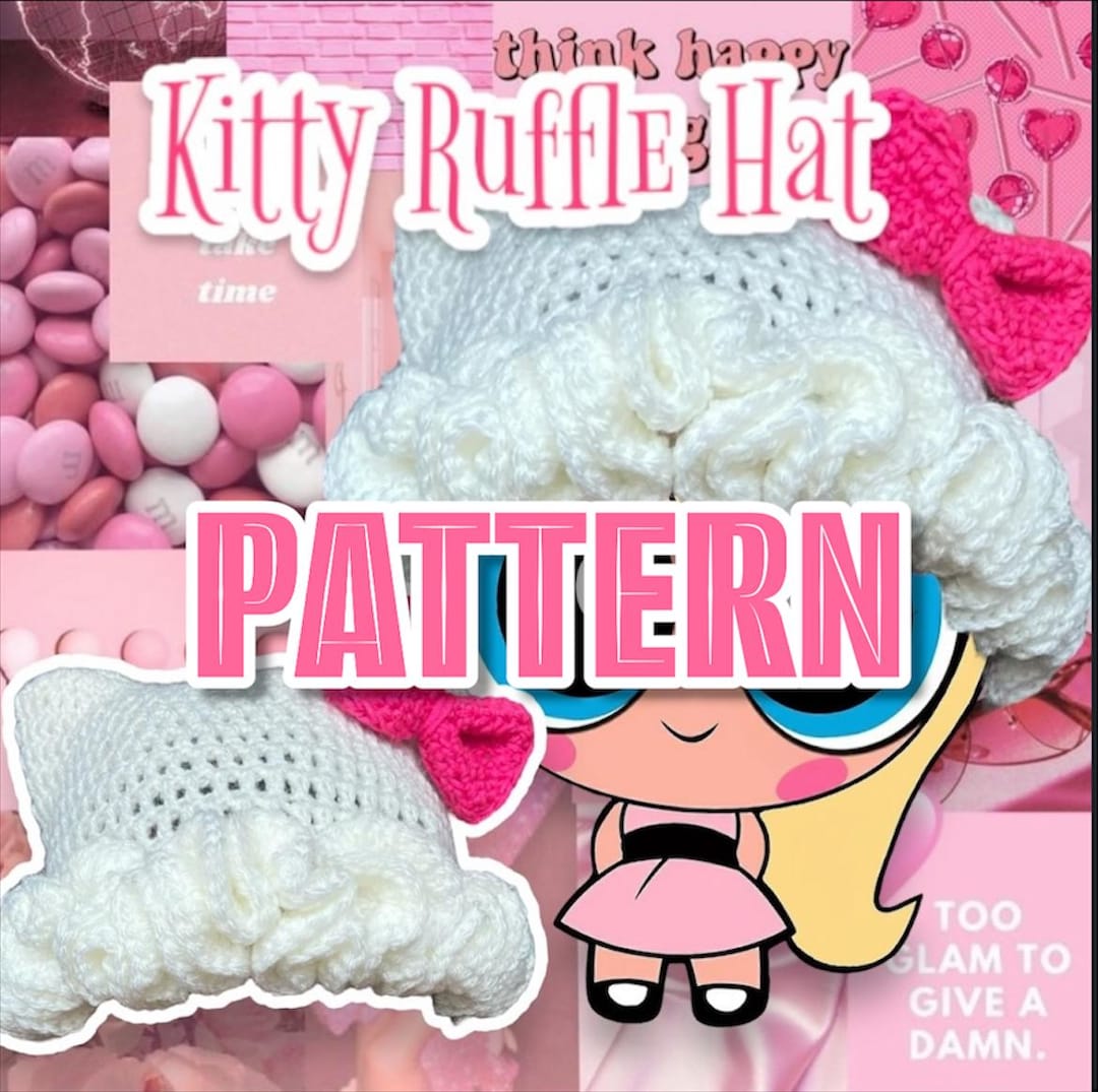 PDF Download Crochet Kitty Ear Ruffle Hat Pattern - Etsy