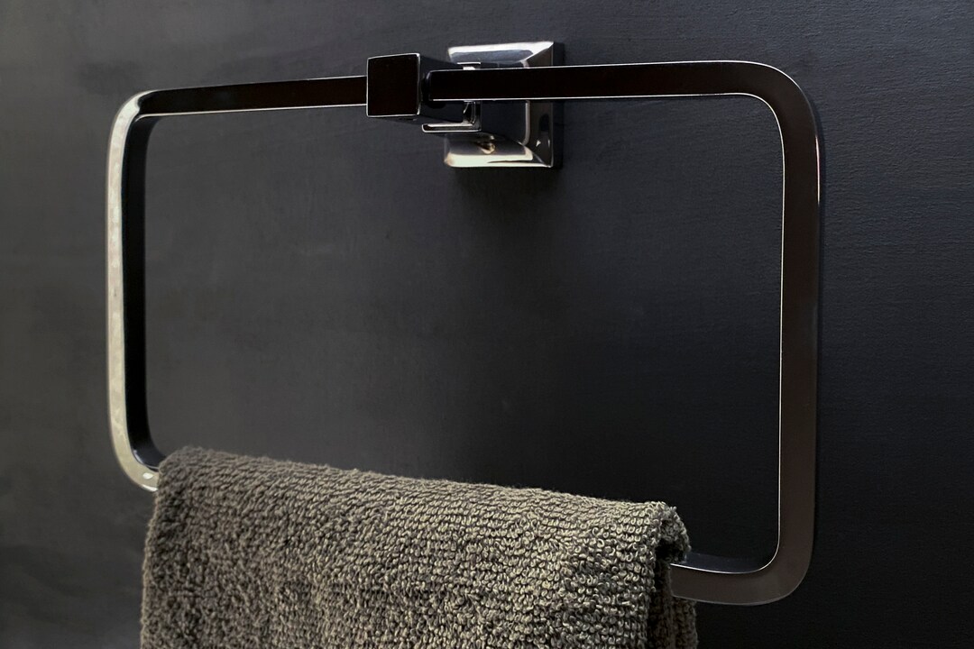 Square Towel Holder for Bathroom Kitchen, Brass Flat Bar, Zinc Die-cast ...