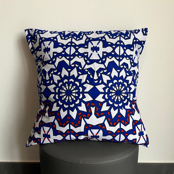 Housse de coussin en tissu wax africain