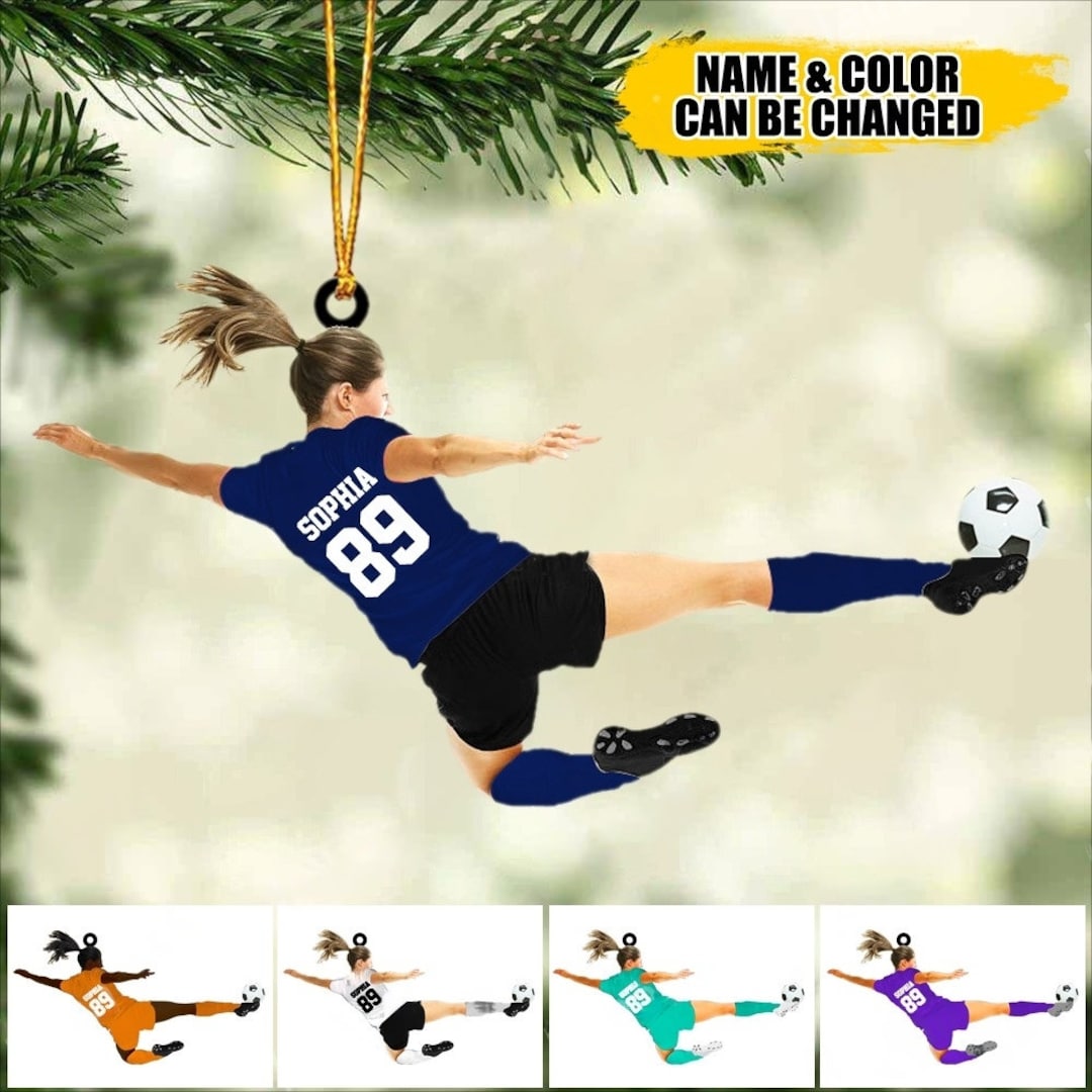 Personalized Soccer Player Ornament Soccer Girl Ornament Etsy