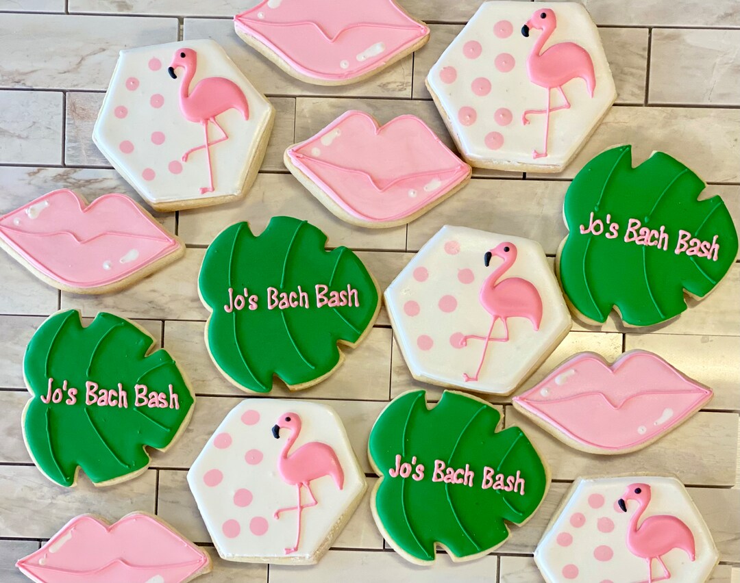 Flamingo Cookies Bachelorette Cookies Bach Cookies Etsy