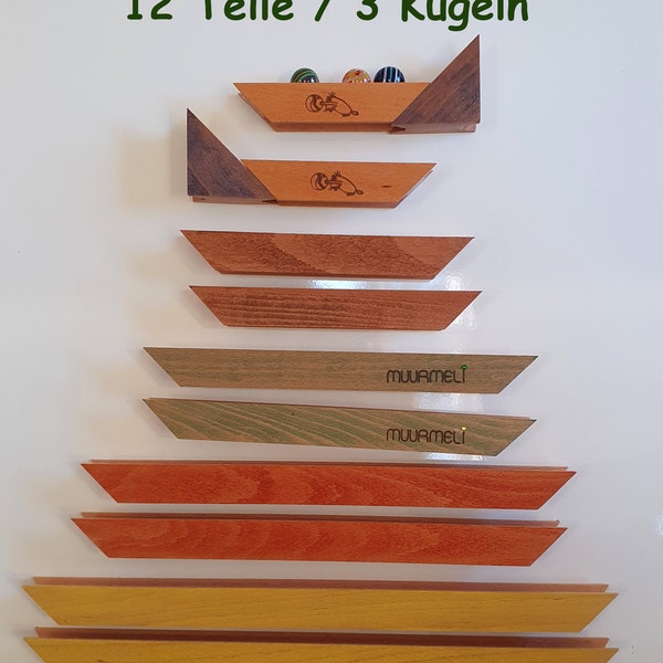 Murmelbahn Marble run Marbles Jouets Jouets en bois Wall ball run Piste de balle en bois Bois