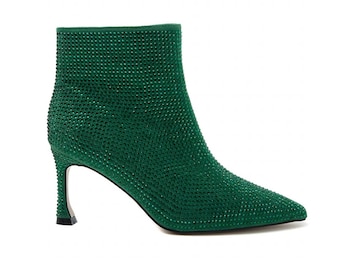 Womens Ideal Shoes 3671 Ankle Boots Green