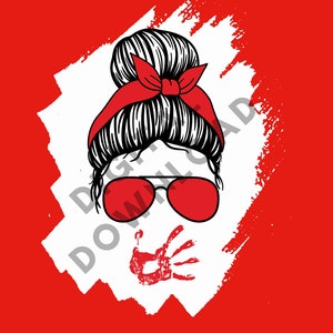 mmiw messy bun Awareness: No more Stolen Sisters svg Indigenous girl Red hand print 5TH MAY PNG Instant Download