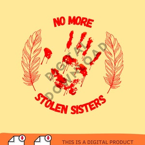 Consapevolezza MMIW: Niente più sorelle rubate svg Stampa a mano rossa indigena 5 MAGGIO PNG Download istantaneo