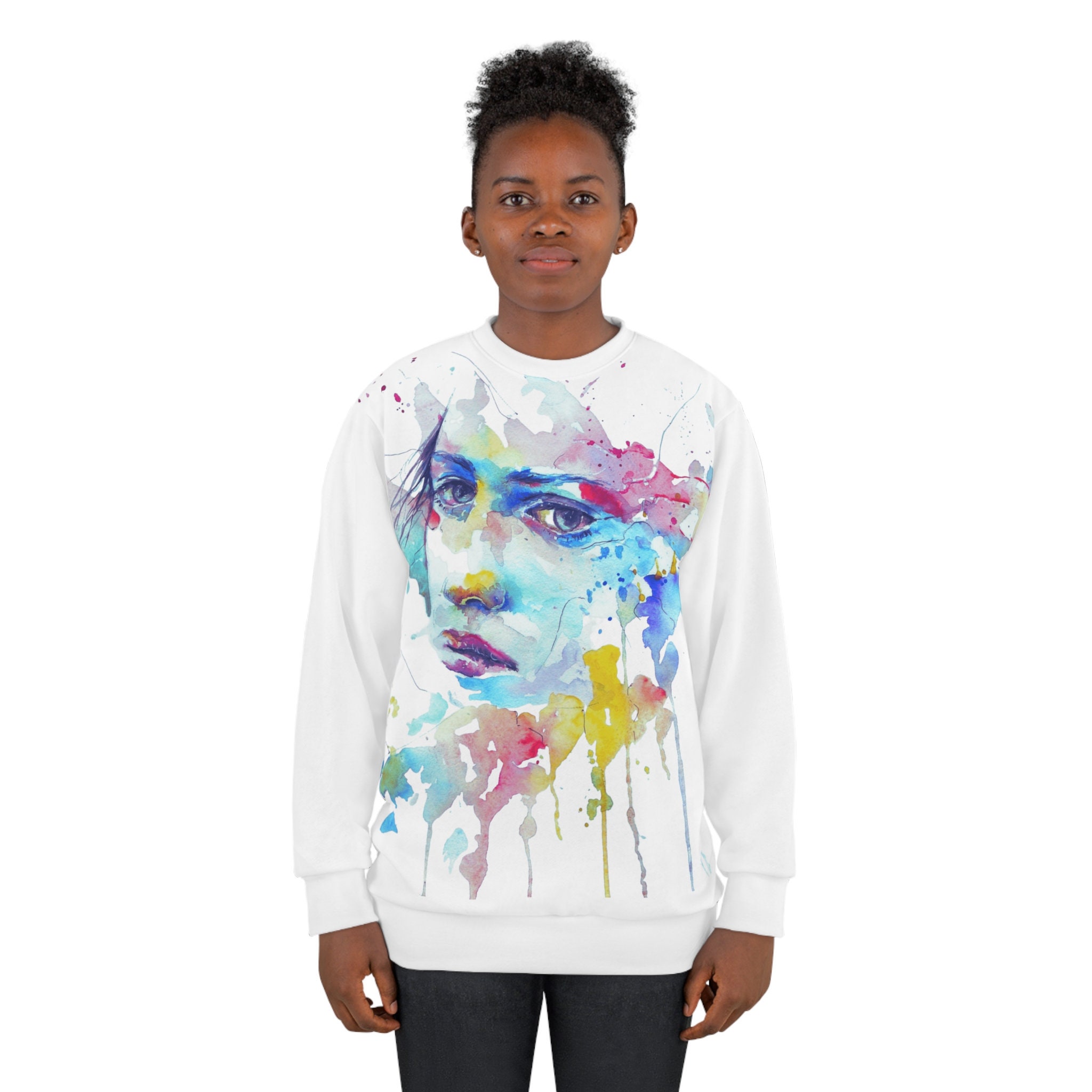 Abstract Girl Print Sweatshirt for Her Etsy