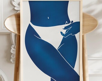 Abstrakte Weibliche Figur Print: Minimalistische Boho Wand Kunst (Digitaler Download)
