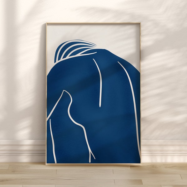 Woman Body Line Wall Art | Abstract Female Figure Print | Body Positive Art | Printable Digital Download