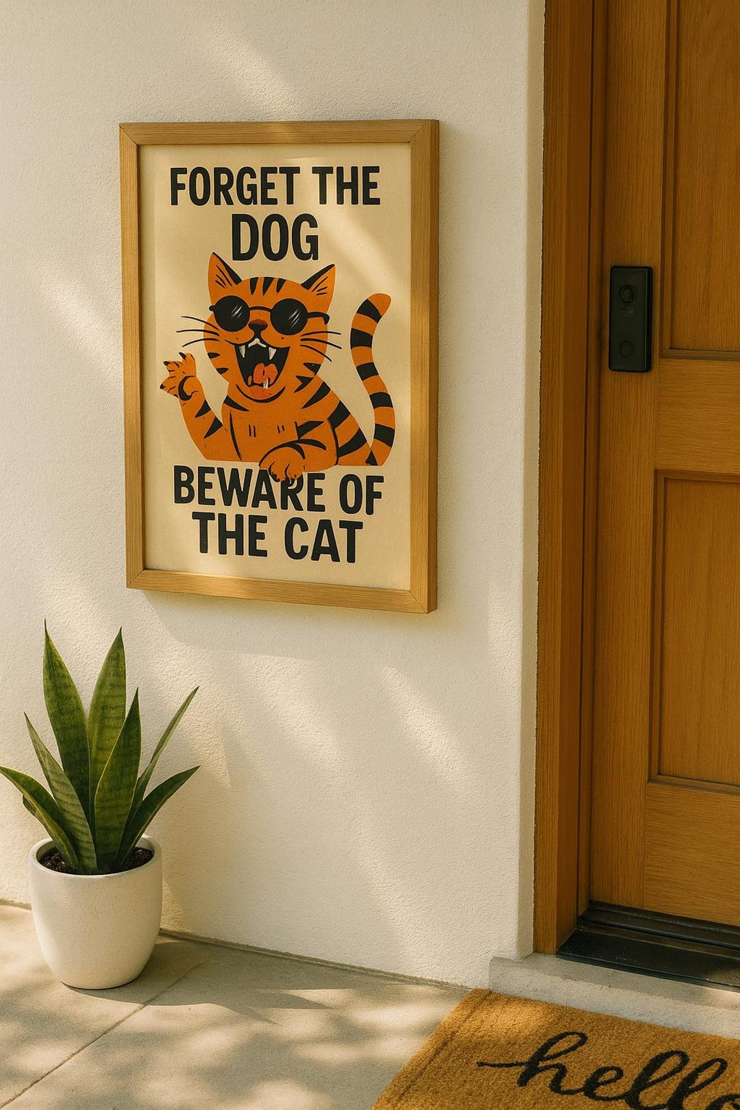 Funny Cat Poster – Retro Printable Wall Art, Vintage Style Digital ...