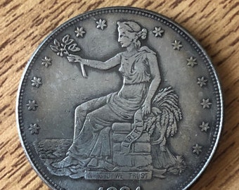 1884 SILVER PLATED Trade Dollar