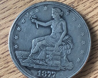 1877-CC SILVER PLATED Trade Dollar
