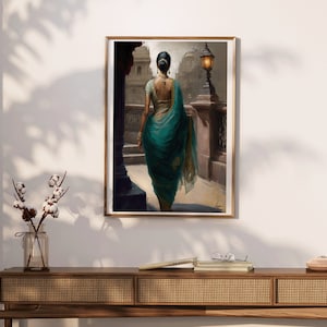 Indian Art, Indian Woman Art, Indian Wall Art, South Asian Art, South Indian Art, Paris, Saree, Tamil Art, Desi