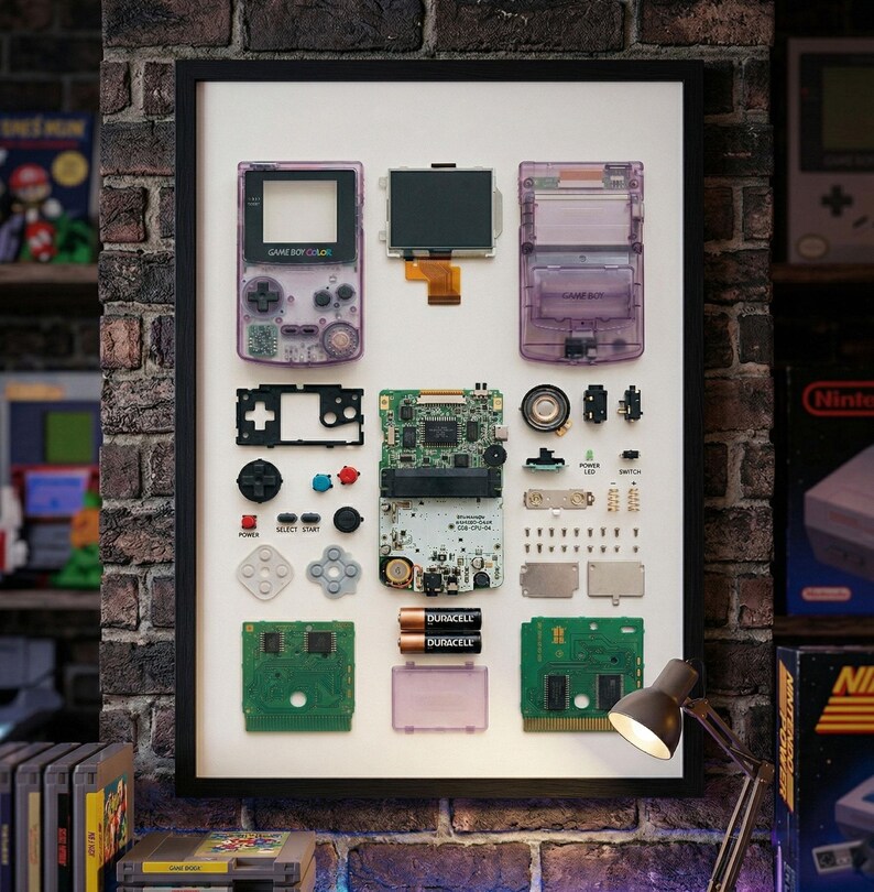 Gameboy Color Exploded View Print | Retro Nintendo Tech Blueprint ...