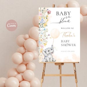 Wildflower Baby Shower Welcome Sign: Baby in Bloom Floral Decor (Digital Download)