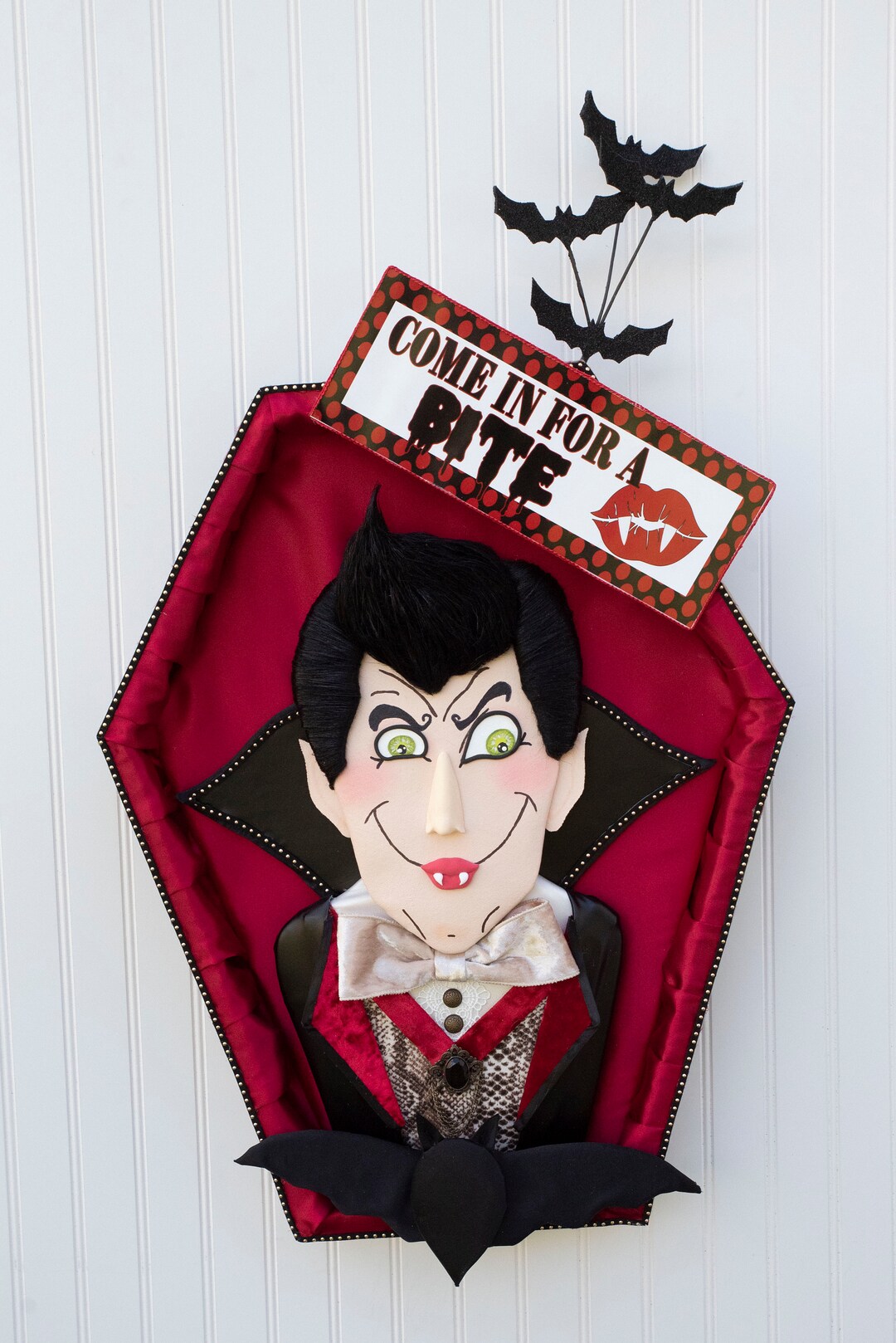 Dracula Decor, Dracula Coffin Decor, Halloween Decor, Bat Decor, Coffin