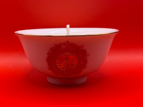 Nag champa scented candles in Asian side bowls