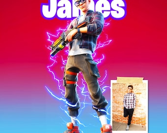 Custom Battle royale Game Character Video Game for Kid Custom Gamer Gift Art Custom Portrait Video Game Wall art on Canva Personalized Gift