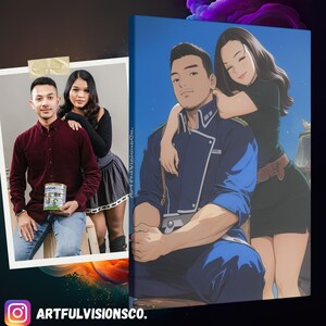 Custom Full Metal Portrait for Friend Anime Portrait or Custom Couple Anime Birthday Present Custom Portrait Personalized Friend Gift