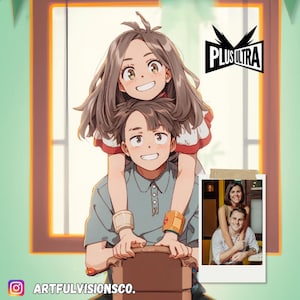 Custom Hero Portrait for Friends Anime Portrait Custom Couple Anime Birthday Present Custom Portrait Mother's Day Gift