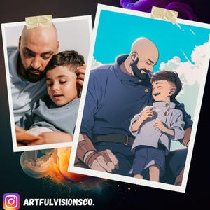 Custom Anime Portrait Gift for Birthday Couple Present Goro Custom Art Portrait Canvas Personalized Friends Gift