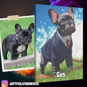 Custom My Hero Animal Anime Pet Portrait Personalized Manga Pet Art Canvas Gift