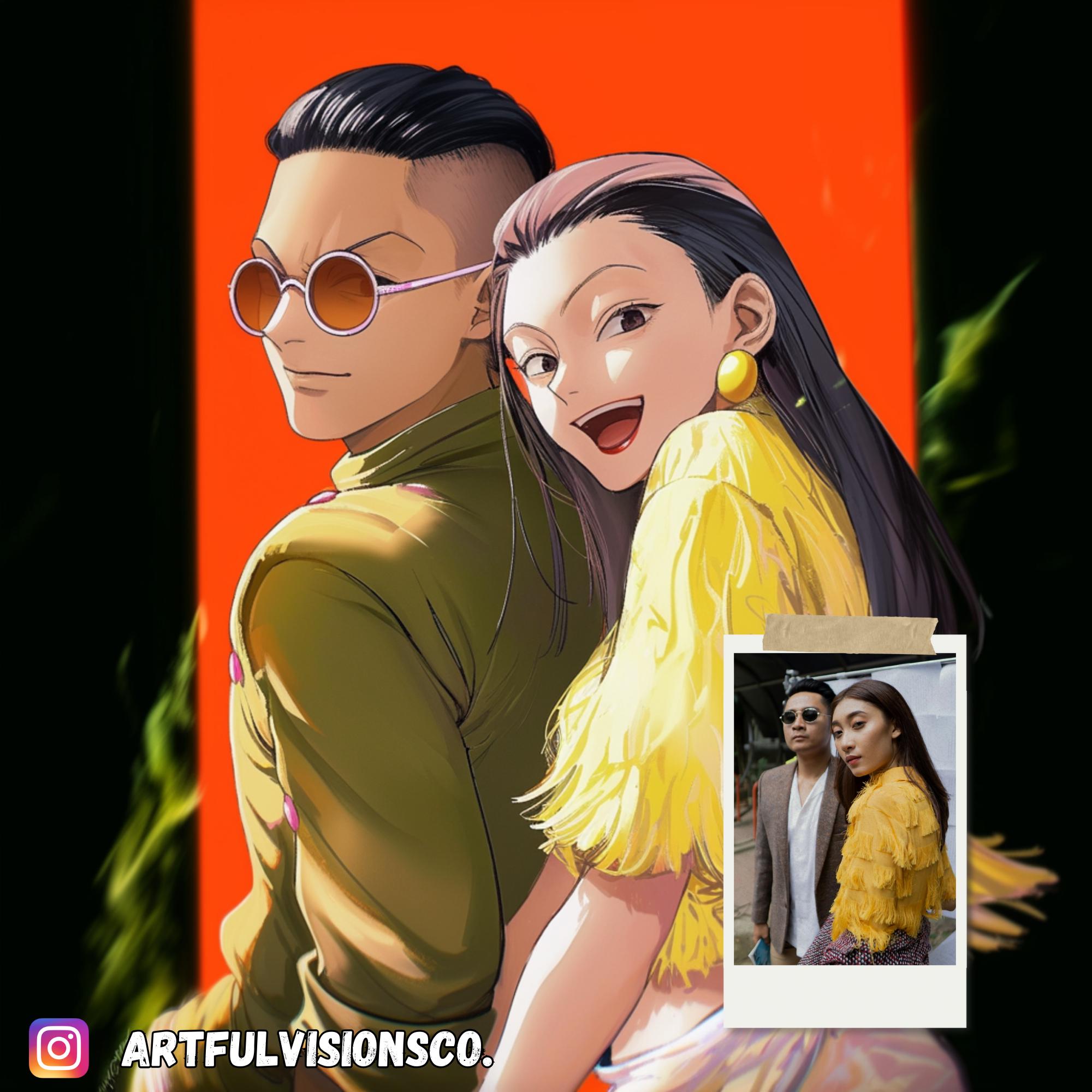 Custom Hunter Anime Portrait Custom Anime Birthday Present Custom Art Custom Portrait Personalised Friend Gift