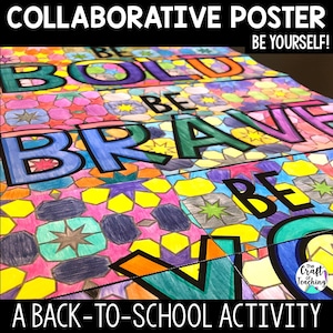 Be Bold Be Brave Be You Collaborative Poster | SEL Aktivität | Zurück zur Schule